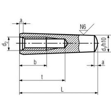 10x32 h10 BLANK Kegelstifte Mit Innengewinde DIN 7978