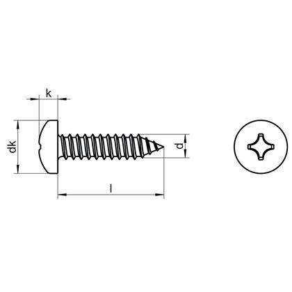 3.5x25 Linsen-Blechschrauben mit Kreuzchlitz SCHWARZ DIN 7981