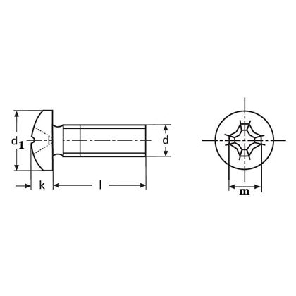 M4x20 polyamid Linsenschrauben mit Kreuzchlitz PH DIN 7985