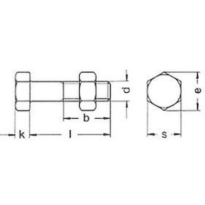 M12x120 FEUERVERZINKT 5.6 Sechskantschrauben fur Stahlkonstruktion mit Sechskantmutter DIN 7990