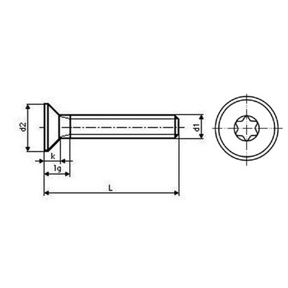 M8x30 VERZINKT 8.8 Sechskantschraube mit Innensechskant TORX 45 DIN 7991 - ISO 10642
