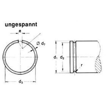 Ring 35 BLANK Draht in das Loch nach DIN 7993B