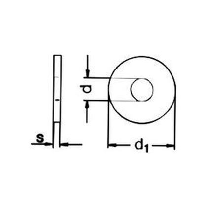 M20 d. 22x60x4FEUERVERZINKT Flache Schieben, Aussendurchmesser ca. 3 d DIN 9021