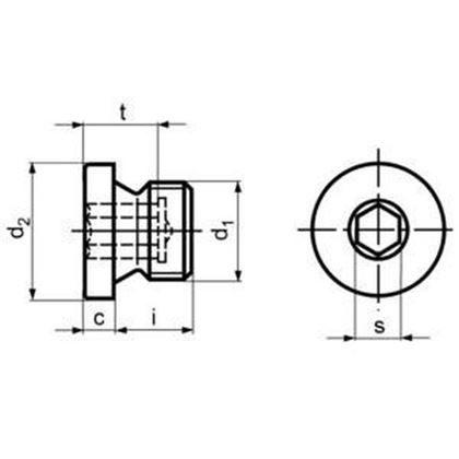 G1/4" A4 EDELSTAHL Verschlussschrauben mit Bund und Innensechskant, zylinder Gewinde DIN 908