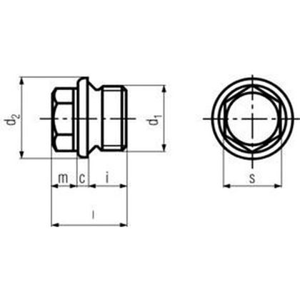 M36x1.5 A4 EDELSTAHL Verschlussschrauben mit Bund und Aussensechskant, zylinder Gewinde DIN 910