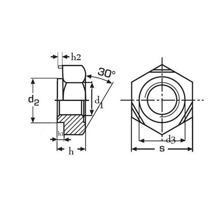 M6 BLANK 4.8 Sechskant-Anschweissmuttern DIN 929