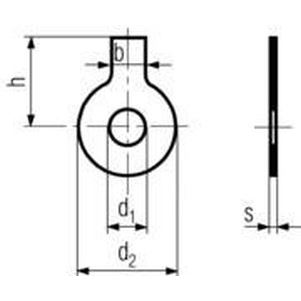 M20 d. 21x42x1.0 A4 EDELSTAHL Scheiben mit Lappen DIN 93