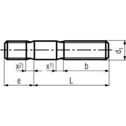 M12x30 BLANK 8.8 Stiftschrauben, Einschraubende = 1,25d DIN 939