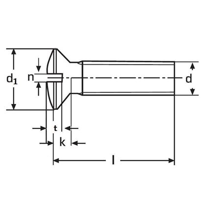 M8x20 BLANK Linsensenkachrauben mit Schlitz DIN 964