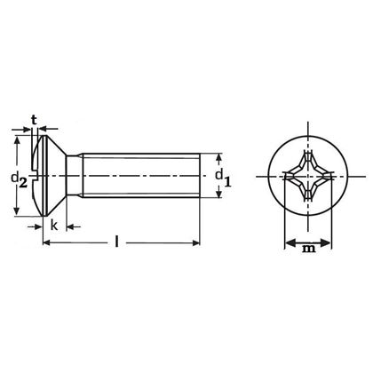 M5x30 VERZINKT 4.8 Linsensenkschrauben mit Kreuzschlitz DIN 966