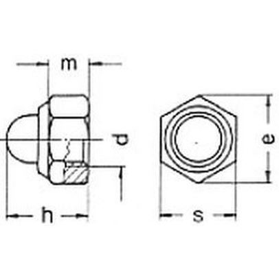 M12 VERZINKT /6/ Sechskant-Hutmuttern mit Klemmteil mit nichtmetalischem Einsatz DIN 986