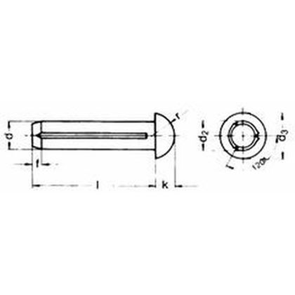 2.5x5 BLANK Halbrundkerbnagel DIN 1476