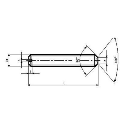 M3x4 VERZINKT Gewindestifte mit Schlitz und Kegelkuppe DIN 438