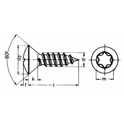 4.2x16 A2 EDELSTAHL Lisensenk-Blechschrauben mit TORX DIN 7983