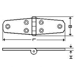 Scharnier 76x38x4,5 (35x30) NICHTROSTELE STAHLE