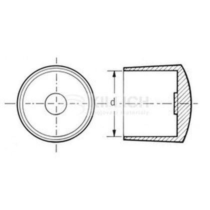 Dunde Kappen, d.15.0mm SCHWARZ