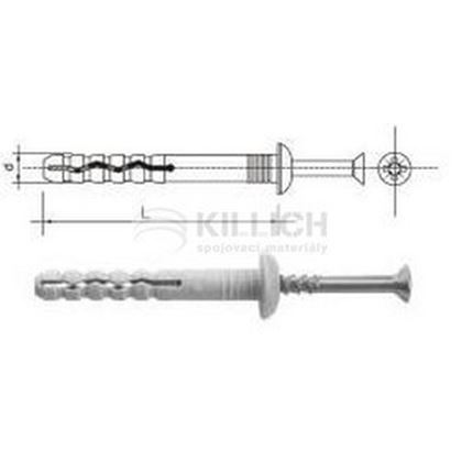 6x60 Schlagdübel Halbrundkopf mit Senkkopfschrauben