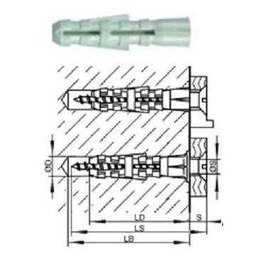 6x12 Kunststoff - Expansionsstecker für Kern KEW SP 6