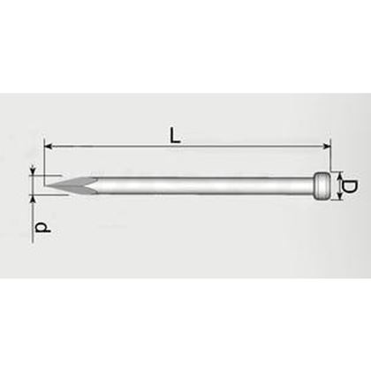 25x1.5 VERZINKT Falchkopf Nagel, Gehartet 967205