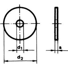 4.2x30x1.5 VERZINKT Kotflügelscheiben DIN 522