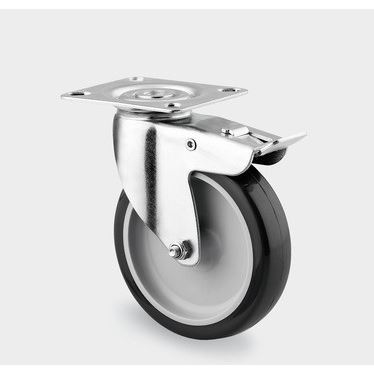 Lenkrolle mit nachlaufendem Totalfeststeller 75x25 mm