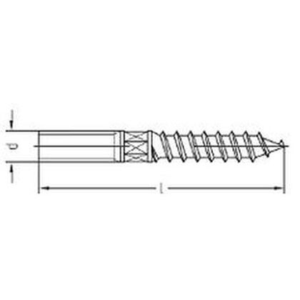 M6x50 VERZINKT Stockschrauben mit holz und metrischem gewinde
