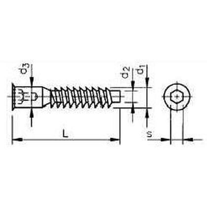 6.3x50 GELB VERZINKT Eckverbinder mit innensechskant, countersunk head