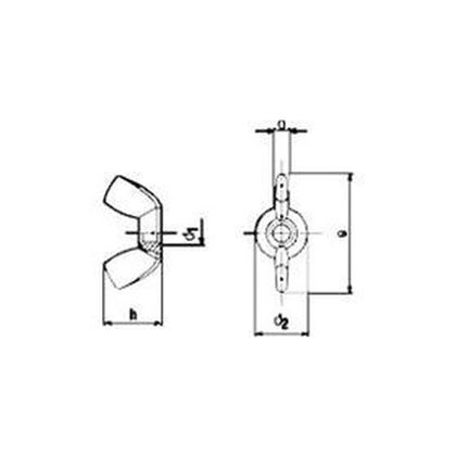 M20 VERZINKT Flugelmuttern AT DIN 315