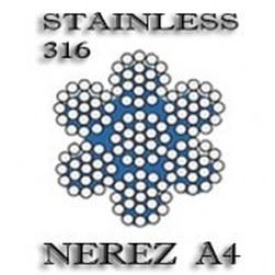 8.0 A4 EDELSTAHL Stahldrahtseil 7x19 100m spule DIN 3060