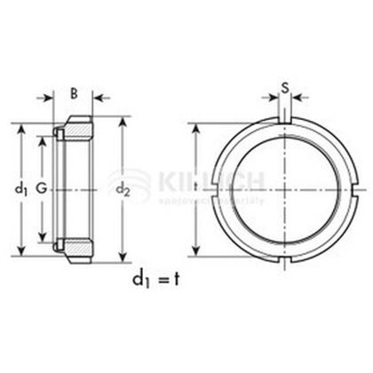 M80x2.0 VERZINKT KM Nutmuttern mit Sicherungsring aus Polyamid