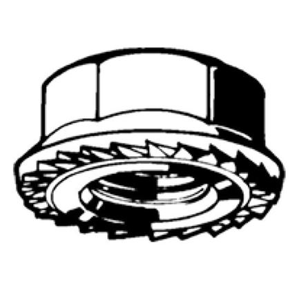 M4 GELB VERZINKT /8/ Sechskantmuttern mit Sperrverzahnung und Flansch DIN 6923