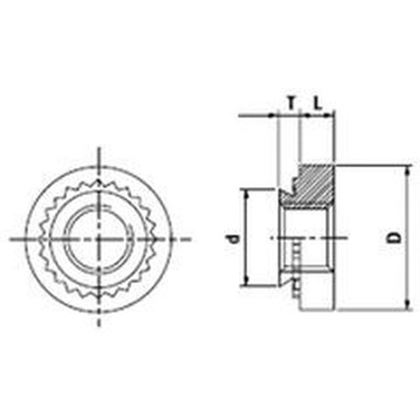 M8 2.1-3,7 VERZINKT Einpressmuttern