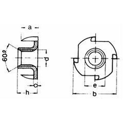 M10x12 BLANK Einschlagmuttern DIN 1624