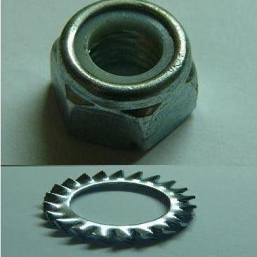 M8 VERZINKT Sechskant-Sicherungsmuttern mit Fächerscheiben