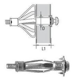 M8x32/75 MHD-S Molly Hohlraum-Metalldübel 14-32