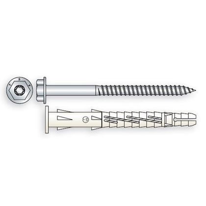 10x140 Universal-Langschaftdübel aus Nylon mit zylindrischem Kragen mit spezieller Innensechsrund Sechskant-Holzschraube TORX 40