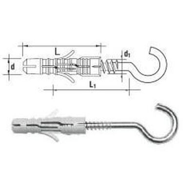 8x40 UPP-LC Nylonallzweckdübel mit schraubhaak 4.5x65