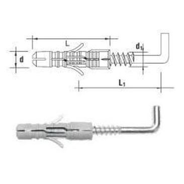 10x50 UPP-LL Dübel aus Polypropylen mit Gradehaak 6x60