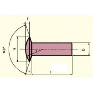 5x14 Fe Linsenniete (Blechniete) ČSN 2315.20