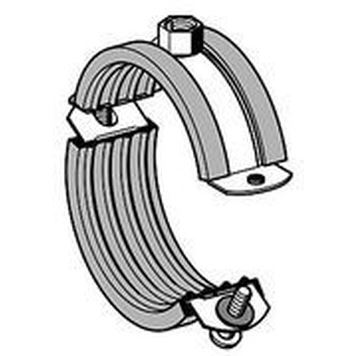 87-92 A2 EDELSTAHL, Rohrschelle mit Gummi, Kopf M10, Rohrleitung 3", 2 Schrauben M6x25