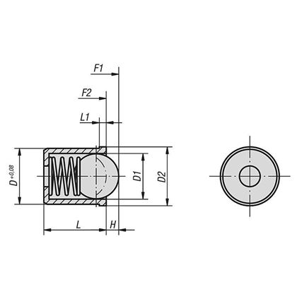 d.6x7.0 EDELSTAHL federnde druckstücke glatte ausführung
