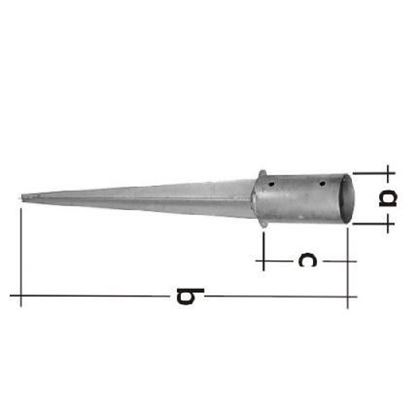 Ankerschuh mit Spike 121x150x900 FEUERVERZINKT