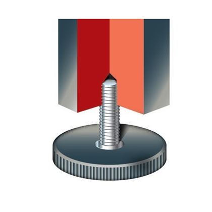 M8x37 Verstellbare Fuss, ohne Gelenk, 25mm Fuss