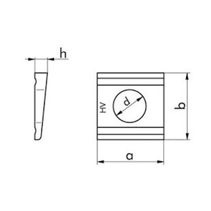 M24 d.25x56x56x8.5 FEUERVERZINKT C45 Schieben, vierkant, fur U-Trager 8% DIN 6918