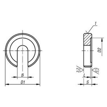 M10, d. 10.5x34x1.2 BLANK scheiben DIN 6372