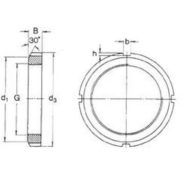 M35x1.5 VERZINKT KM Nutmuttern mit Sicherungsring aus Polyamid BN 1235