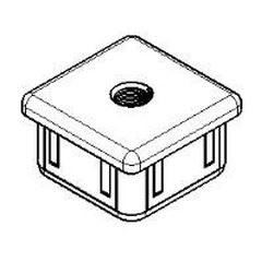30x30x2 Innenvierkant Einsatz mit Metallgewinde M10 Metall, Aluminium-Legierung