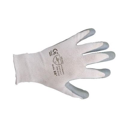 Handschuhe TORDINA nahtloses Polyester. Handschuhe getaucht in Nitril Größe 10 weiß-grau