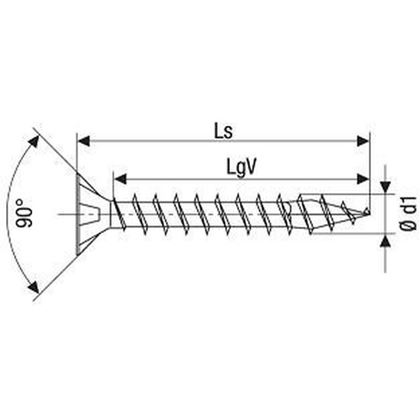 SPAX 1049 4.5x70/59 VERZNIKT Spanplattenschrauben, Senkkopf, Vollgewinde TORX 20