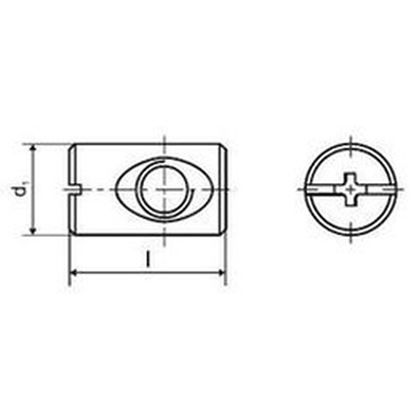 M6x10x14 VERZINKT Quergewindebolzen mit Schlitz, für hohe Belastbarkeit z.B. von Zargen- und Eckverbindungen, auch in Spanplatten